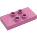 LEGO Duplo Donkerroze Tegel 2 x 4 x 0.33 met 4 Midden Studs (Dik) (6413)