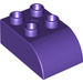 LEGO Duplo Dark Purple Brick 2 x 3 with Curved Top (2302)