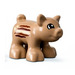 LEGO Duplo Dark Tan Pig with Brown and Tan Stripes on Side (1374 / 73318)