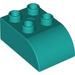 LEGO Duplo Dark Turquoise Brick 2 x 3 with Curved Top (2302)