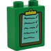 LEGO Duplo Green Brick 1 x 2 x 2 with List on Clipboard without Bottom Tube (4066)