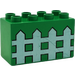 Duplo Green Brick 2 x 4 x 2 with white picket fence (31111)
