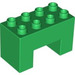 LEGO Duplo Green Brick 2 x 4 x 2 with 2 x 2 Cutout on Bottom (6394)