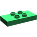 LEGO Duplo Groen Tegel 2 x 4 x 0.33 met 4 Midden Studs (Dik) (6413)