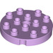 LEGO Duplo Lavendel Runden Platte 4 x 4 mit Loch und Verriegeln Ridges (98222)