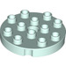 LEGO Duplo Light Aqua Round Plate 4 x 4 with Hole and Locking Ridges (98222)