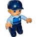 LEGO Duplo Male Cop with Bright Light Blue Shirt and Policebadge Duplo Figure