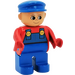 LEGO Duplo Male Figure met Blauw Overalls en Pet