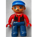 LEGO Duplo Male with Moustache and Red and Black Shirt with Buttons Duplo Figure