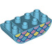 LEGO Duplo Medium azuurblauw Steen 2 x 4 met Gebogen Onderzijde met Vis Scales (84804 / 98224)