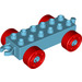 LEGO Duplo Mittleres Azure Auto Chassis 2 x 6 mit rot Räder (Moderne offene Anhängerkupplung) (14639 / 74656)