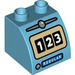 LEGO Duplo Azure moyen Pente 45° 2 x 2 x 1.5 avec Incurvé Côté avec Gas Pump Meter (33346 / 68479)