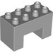 LEGO Duplo Medium Stone Gray Brick 2 x 4 x 2 with 2 x 2 Cutout on Bottom (6394)