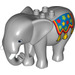 LEGO Duplo Gris pierre moyen Elephant avec Circus Décoration (89873)