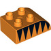 LEGO Duplo Oranje Duplo Steen 2 x 3 met Gebogen bovenkant met Brown spikes (2302 / 13867)