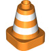 LEGO Duplo Orange Duplo Cone 2 x 2 x 2 with White Stripes (12011 / 47408)