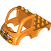 LEGO Duplo Orange Vehicle Body for Flatbed Truck with Construction Logo and Orange (15453 / 25152)