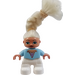 LEGO Duplo Princess, White Legs, Bright Light Blue Top, Blond Combing Hair Duplo Figure