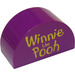 Duplo Purple Brick 2 x 4 x 2 with Curved Top with Winnie the Pooh (31213)