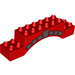 LEGO Duplo Rood Boog Steen 2 x 10 x 2 met Dark grey Keystone en stones (43679 / 51704)
