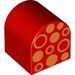 LEGO Duplo rot Backstein 2 x 2 x 2 mit Gebogenes Oberteil mit Circles und Dots (3664 / 12722)