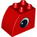 LEGO Duplo rot Backstein 2 x 3 x 2 mit Gebogen Seite mit Eye auf Both Sides (12711 / 12712)