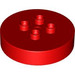 LEGO Duplo Rood Steen 4 x 4 x 1.5 Cirkel met Uitsparing (2354)