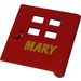 LEGO Duplo Red Door 1 x 4 x 3 with Four Windows Narrow with &quot;MARY&quot;