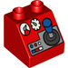 LEGO Duplo Rood Helling 2 x 2 x 1.5 (45°) met Joystick, Gauges, en Buttons (6474 / 52539)