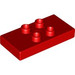LEGO Duplo Rood Tegel 2 x 4 x 0.33 met 4 Midden Studs (Dik) (6413)