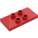 LEGO Duplo Red Tile 2 x 4 x 0.33 with 4 Center Studs (Thin) (4121)