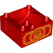 LEGO Duplo rouge Train Compartment 4 x 4 x 1.5 avec Siège avec Jaune Train dans oval Cadre (13970 / 51547)