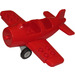 Duplo Red Vehicle Airplane with Gray Base and Black Wheels