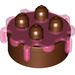 LEGO Duplo Roodachtig Bruin Layer Cake met Transparant Dark Pink Icing (35682 / 76317)