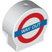 LEGO Duplo Round Sign with &#039;Way Out&#039; Underground sign with Round Sides (41970 / 95391)