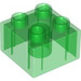 LEGO Duplo Transparent Green Brick 2 x 2 (3437 / 89461)