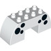 LEGO Duplo blanc Arche
 Brique 2 x 6 x 2 Incurvé avec Noir Spots (11197 / 15996)