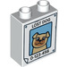 LEGO Duplo Weiß Backstein 1 x 2 x 2 mit Lost Hund Poster mit Unterrohr (15847 / 77796)
