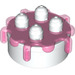 LEGO Duplo Wit Layer Cake met Transparant Dark Pink Icing (35682 / 76317)