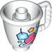LEGO Duplo Wit Tea Cup met Handvat met Planets (27383 / 105449)