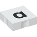 LEGO Duplo White Tile 2 x 2 with Side Indents with &quot;a&quot; (6309 / 48459)