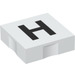 LEGO Duplo White Tile 2 x 2 with Side Indents with &quot;H&quot; (6309 / 48480)