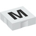 Duplo White Tile 2 x 2 with Side Indents with &quot;M&quot; (6309 / 48526)