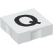 LEGO Duplo White Tile 2 x 2 with Side Indents with &quot;Q&quot; (6309 / 48545)