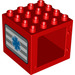 LEGO Duplo Venster Kader 4 x 4 x 3 met Blauw Kruis star Aan Strepen (11345 / 15981)