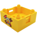 Duplo Yellow Box with Handle 4 x 4 x 1.5 with Fire Logo (47423)