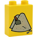 LEGO Duplo Yellow Brick 1 x 2 x 2 with Sand and Shovel without Bottom Tube (4066)