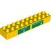 LEGO Duplo Geel Steen 2 x 10 met &quot;Truckville&quot; / &quot;Radiator Springs&quot; (2291 / 89909)