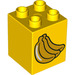 LEGO Duplo Geel Steen 2 x 2 x 2 met Bananas (19415 / 31110)