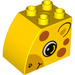 LEGO Duplo Gelb Backstein 2 x 3 x 2 mit Gebogen Seite mit Giraffe Kopf (11344 / 15987)